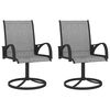 vidaXL Garden Swivel Chairs 2 pcs Textilene and Steel Grey