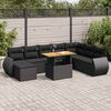 vidaXL 9 Piece Garden Sofa Set with Cushions Black Poly Rattan