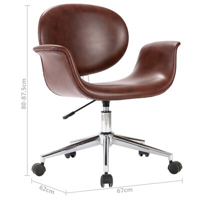 vidaXL Swivel Dining Chairs 2 pcs Brown Faux Leather