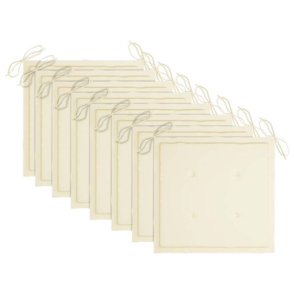 vidaXL Folding Outdoor Chairs with Cushions 8 pcs Solid Wood Acacia