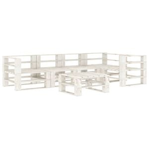 vidaXL 6 Piece Garden Pallet Lounge Set Wood White