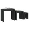 vidaXL Nesting Coffee Tables 3 pcs Black Engineered Wood