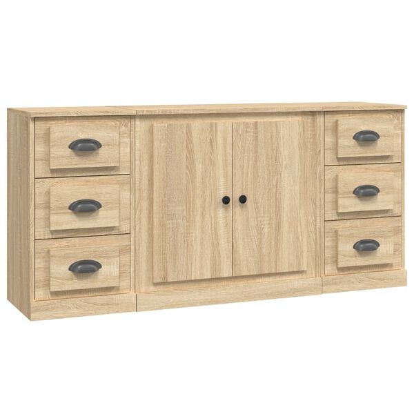 vidaXL Sideboards 3 pcs Sonoma Oak Engineered Wood