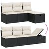 vidaXL 9 Piece Garden Sofa Set with Cushions Black Poly Rattan