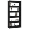 vidaXL Book Cabinet/Room Divider Black 80x30x166 cm Engineered Wood