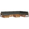 vidaXL Outdoor Sofa Set 9 pcs Natural and Anthracite Solid Acacia Wood