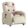vidaXL Electric Massage Recliner Chair Cream Faux Leather