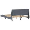 vidaXL Bed Frame with LED without Mattress "Hanko" Dark Grey 152x203 cm Queen Velvet