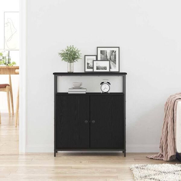 vidaXL Sideboard Black Oak 70 x 30 x 80 cm Engineered Wood
