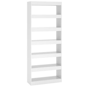vidaXL Book Cabinet/Room Divider High Gloss White 80x30x198 cm Engineered Wood