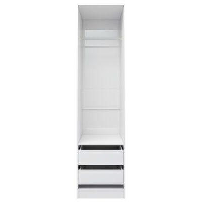 vidaXL Wardrobe with Drawers High Gloss White 50x50x200 cm Engineered Wood
