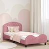 vidaXL Children's Bed Frame with Headboard Pink 90 x 190 cm Velvet
