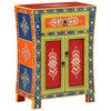 vidaXL Hand Painted Sideboard 54x30x74 cm Solid Wood Mango