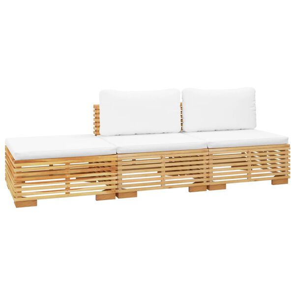 vidaXL 3 Piece Garden Lounge Set with Cushions Solid Teak Wood