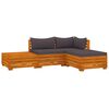 vidaXL 4 Piece Garden Lounge Set with Cushions Solid Acacia Wood