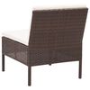 vidaXL 3 Piece Garden Lounge Set with Cushions Poly Rattan Brown