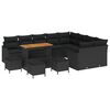 vidaXL Garden Sofa Set 13 pcs Black Poly Rattan
