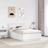 vidaXL Bed Frame with Headboard White 135 x 190 cm Engineered Wood