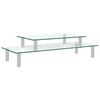 vidaXL 2-Tier Monitor Stand Transparent Glass