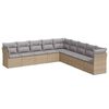 vidaXL 9 Piece Garden Sofa Set with Cushions Beige Poly Rattan
