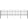 vidaXL Garden Fence with Spear Top Steel 671x175 cm Black