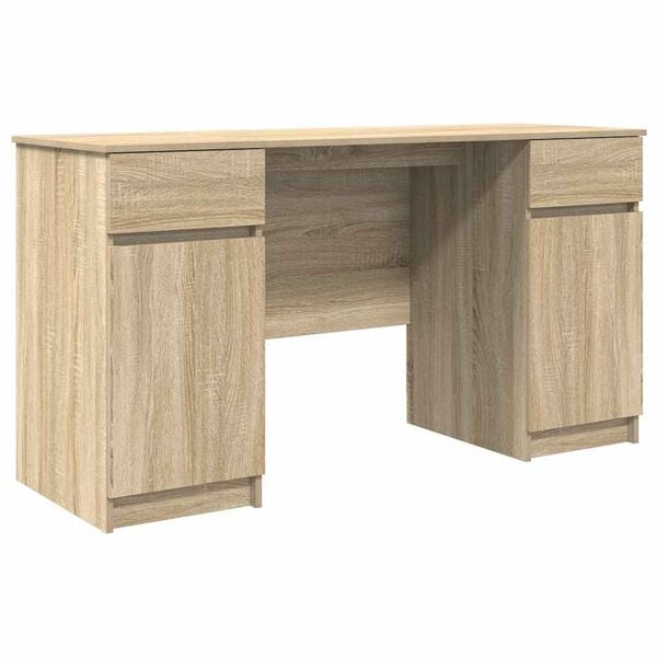 vidaXL Desk with Drawer Sonoma oak 140 x 49 x 76 cm Engineered wood