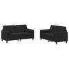 vidaXL 2 Piece Sofa Set with Pillows Black Velvet