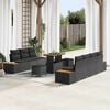 vidaXL Garden Sofa Set with Cushion 10 pcs Black Poly rattan