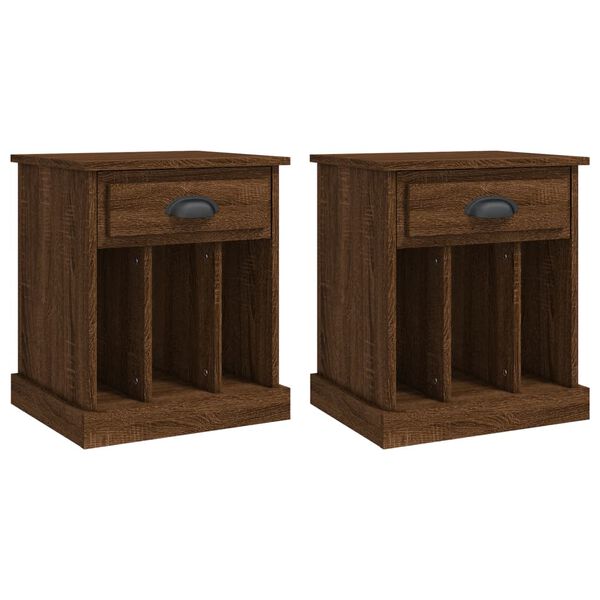 vidaXL Bedside Cabinets 2 pcs Brown Oak 43x36x50 cm