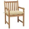 vidaXL Garden Chairs 8 pcs with Cream White Cushions Solid Teak Wood