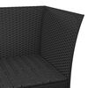 vidaXL 4 Piece Garden Lounge Set with Cushions Black Poly Rattan