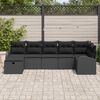 vidaXL Sofa Set with Cushion with Storage 7 pcs Black Poly Rattan