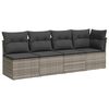 vidaXL 7 Piece Garden Sofa Set with Cushions Grey Poly Rattan