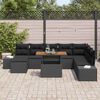 vidaXL Garden Sofa Set with Storage 9 pcs Black Poly rattan