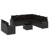 vidaXL 10 Piece Garden Sofa Set with Cushions Black Poly Rattan
