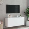 vidaXL TV Wall Cabinet with LED Lights White 100x35x41 cm
