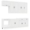vidaXL Kitchen Unit PORTO 8 pcs High Gloss White Engineered Wood