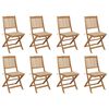 vidaXL Folding Outdoor Chairs with Cushions 8 pcs Solid Wood Acacia