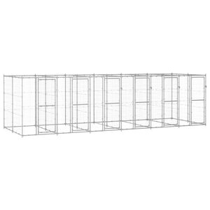 vidaXL Outdoor Dog Kennel Galvanised Steel 14.52 m&sup2;