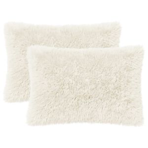 vidaXL Cushion with Pillow HEERLEN 2 pcs White PV Fleece