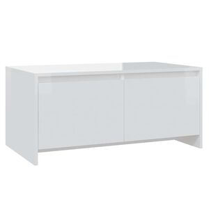 vidaXL Coffee Table High Gloss White 90x50x41,5 cm Engineered Wood