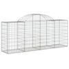 vidaXL Arched Gabion Baskets 6 pcs 200x50x80/100 cm Galvanised Iron
