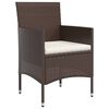 vidaXL 7 Piece Garden Dining Set with Cushions Brown and Black