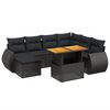 vidaXL 8 Piece Garden Sofa Set with Cushions Black Poly Rattan