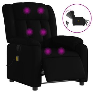 vidaXL Stand up Massage Recliner Chair Black Faux Leather