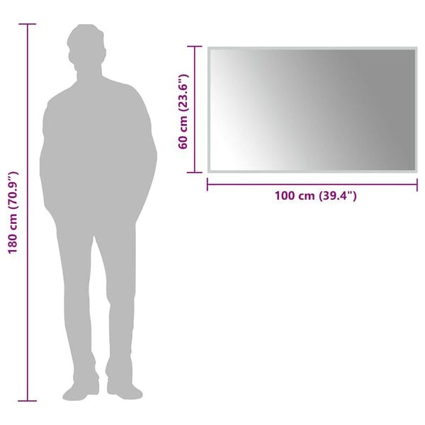 vidaXL LED Bathroom Mirror 100x60 cm | vidaXL.com.au