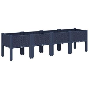 vidaXL Garden Planter with Legs Blue Grey 160x40x42 cm PP