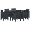 vidaXL Garden Dining Set 7 pcs Anthracite Polt rattan