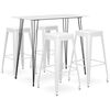 vidaXL 5 Piece Bar Set White