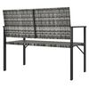 vidaXL 2-Seater Garden Bench Grey Poly Rattan